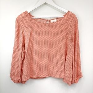 Pins and Needles UO Urban Outfitters long sleeve loose fit rayon salmon top L